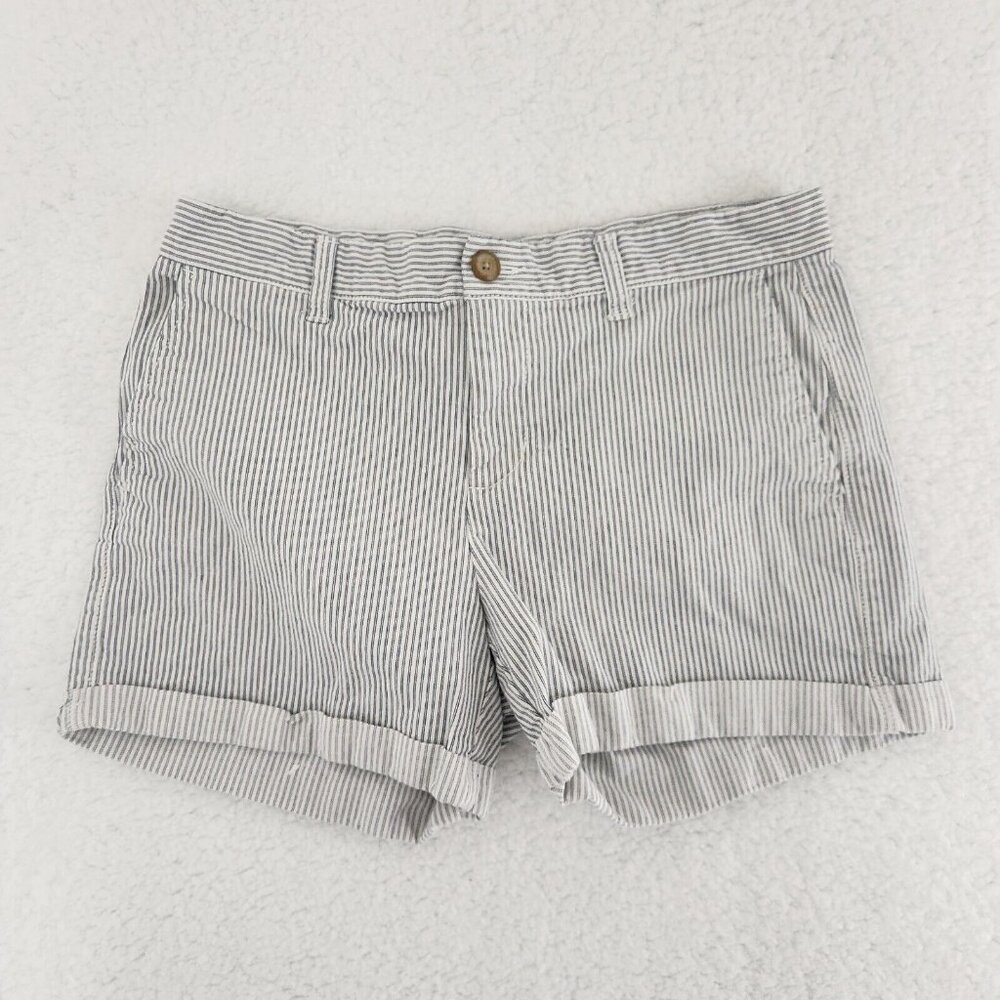 Gap Girlfriend 4-in Short Size 4 Blue Stripe Women's Two Pocket